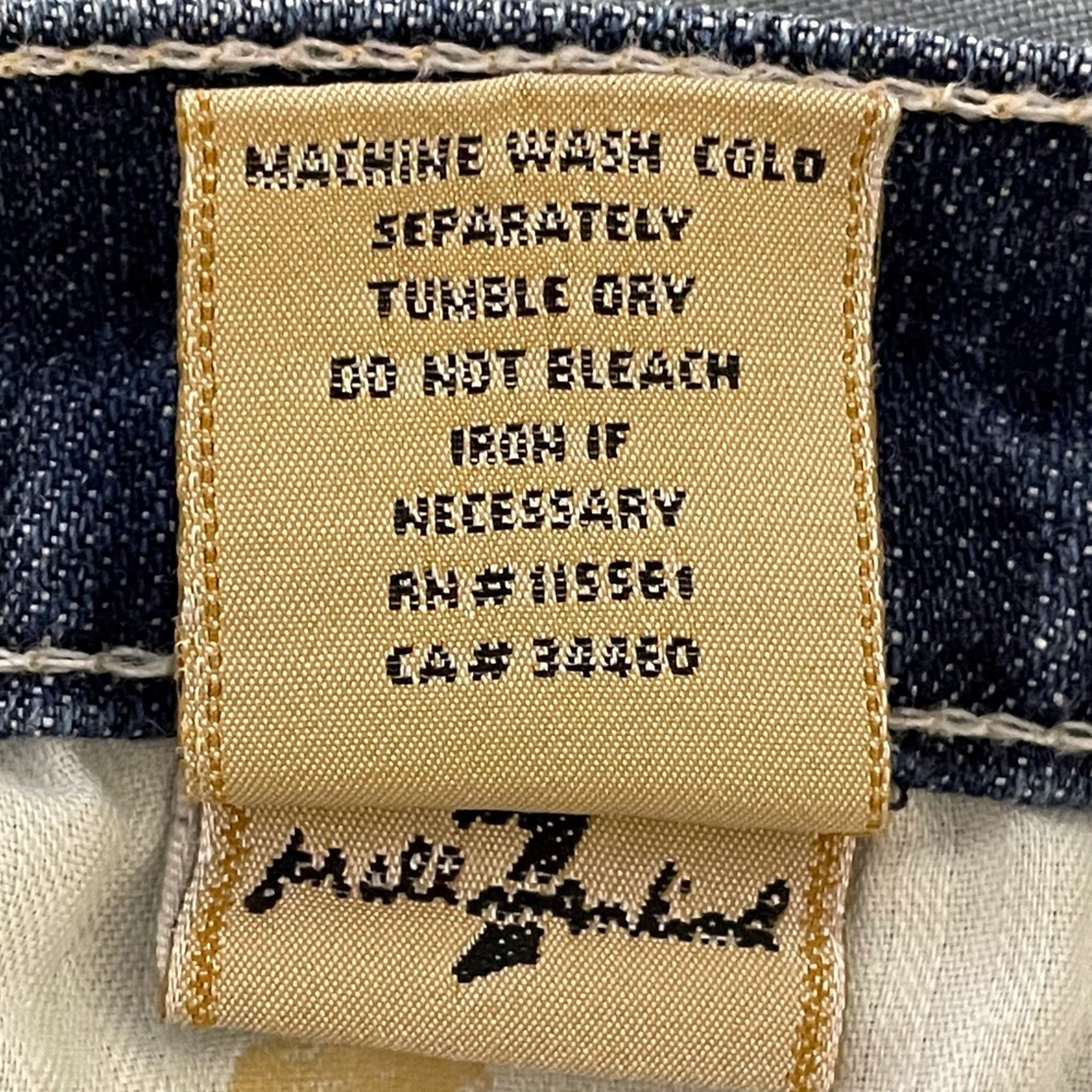7 for all mankind jeans straight cut medium blue jeans ladies size 25 - Picture 5 of 8